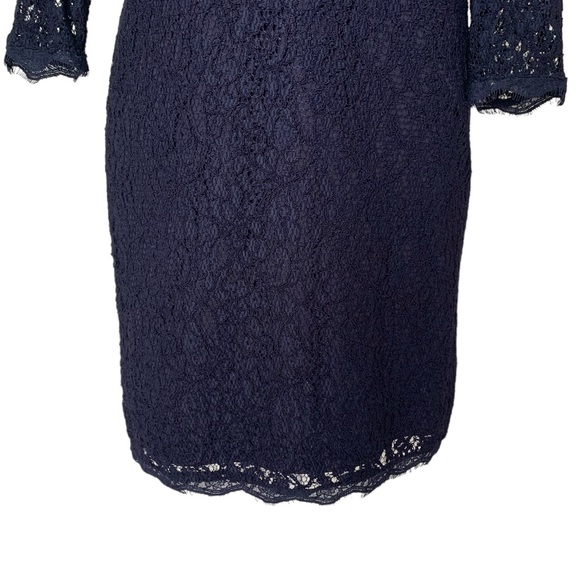 Adrianna Papell Navy Lace Sheath Dress | Size 4 - Picture 3 of 14